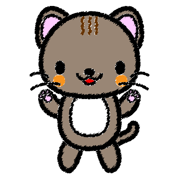 手書き風でかわいい猫の無料イラスト・商用フリー