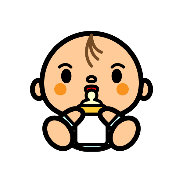 かわいいミルクを飲んでいる赤ちゃんの無料イラスト 商用フリー オイデ43