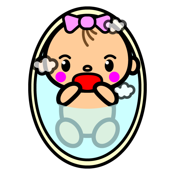 かわいいお風呂に入っている赤ちゃんの無料イラスト 商用フリー オイデ43