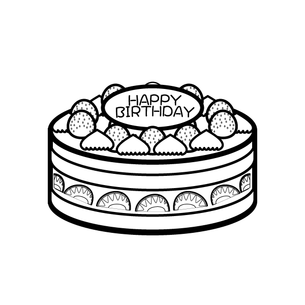 かわいい誕生日ケーキ バースデーケーキの無料イラスト 商用フリー オイデ43