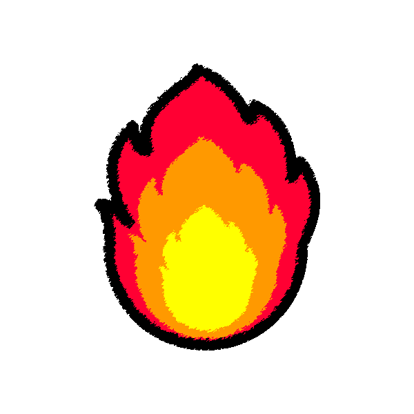 かわいい炎の無料イラスト 商用フリー オイデ43