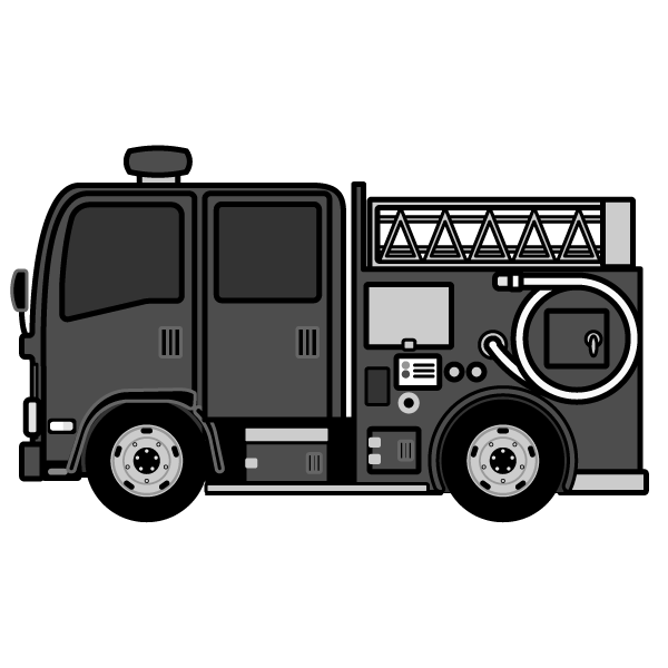 かわいい消防車の無料イラスト・商用フリー | オイデ43