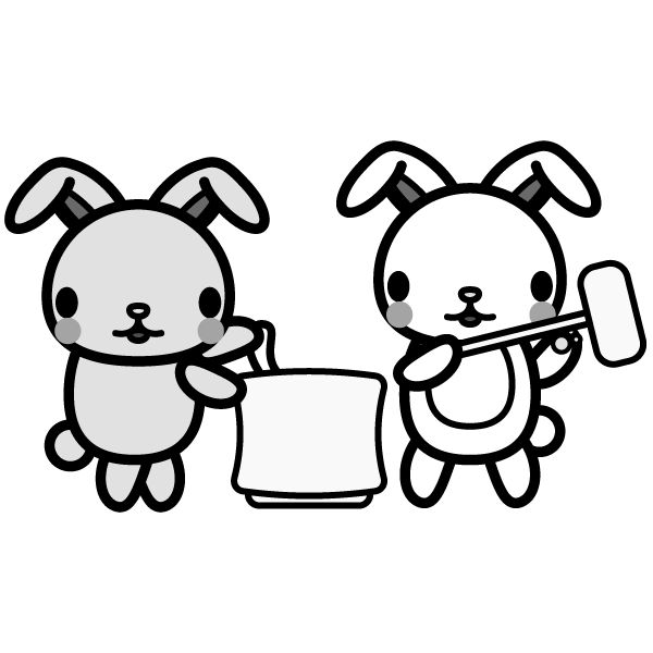 rabbit_rice-cake-making-monochrome
