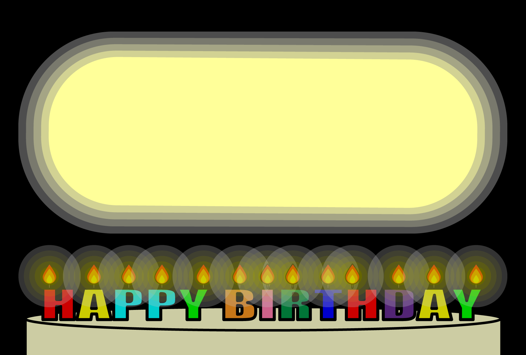 かわいい誕生日(バースデー)メッセージカード3の無料イラスト・商用フリー
