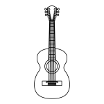 手書き風でかわいいアコースティックギターの無料イラスト 商用フリー オイデ43