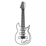 手書き風でかわいいエレキギターの無料イラスト 商用フリー オイデ43