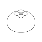 塗り絵に最適な白黒でかわいい柿の無料イラスト・商用フリー | オイデ43