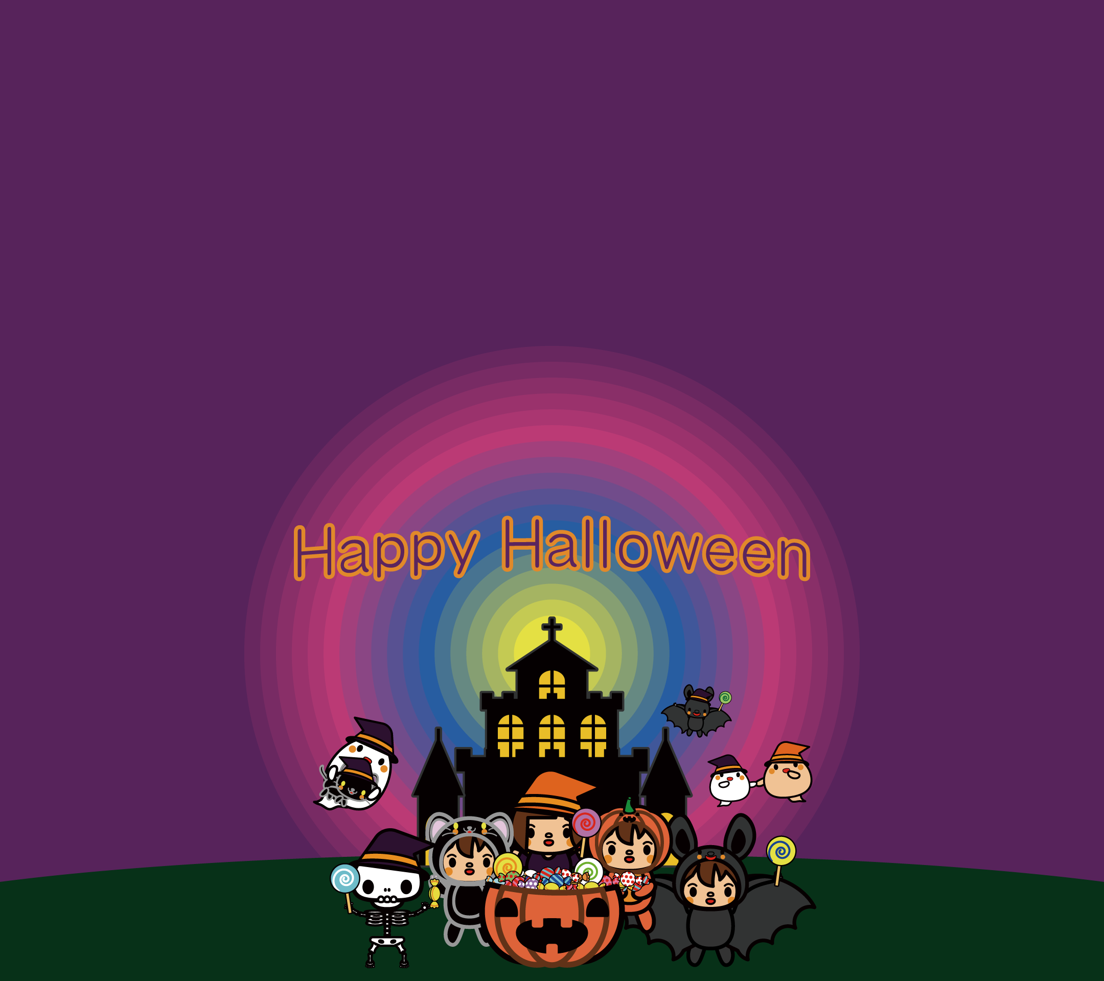 かわいいラブリーハロウィン合成壁紙 Android の無料イラスト 商用フリー オイデ43