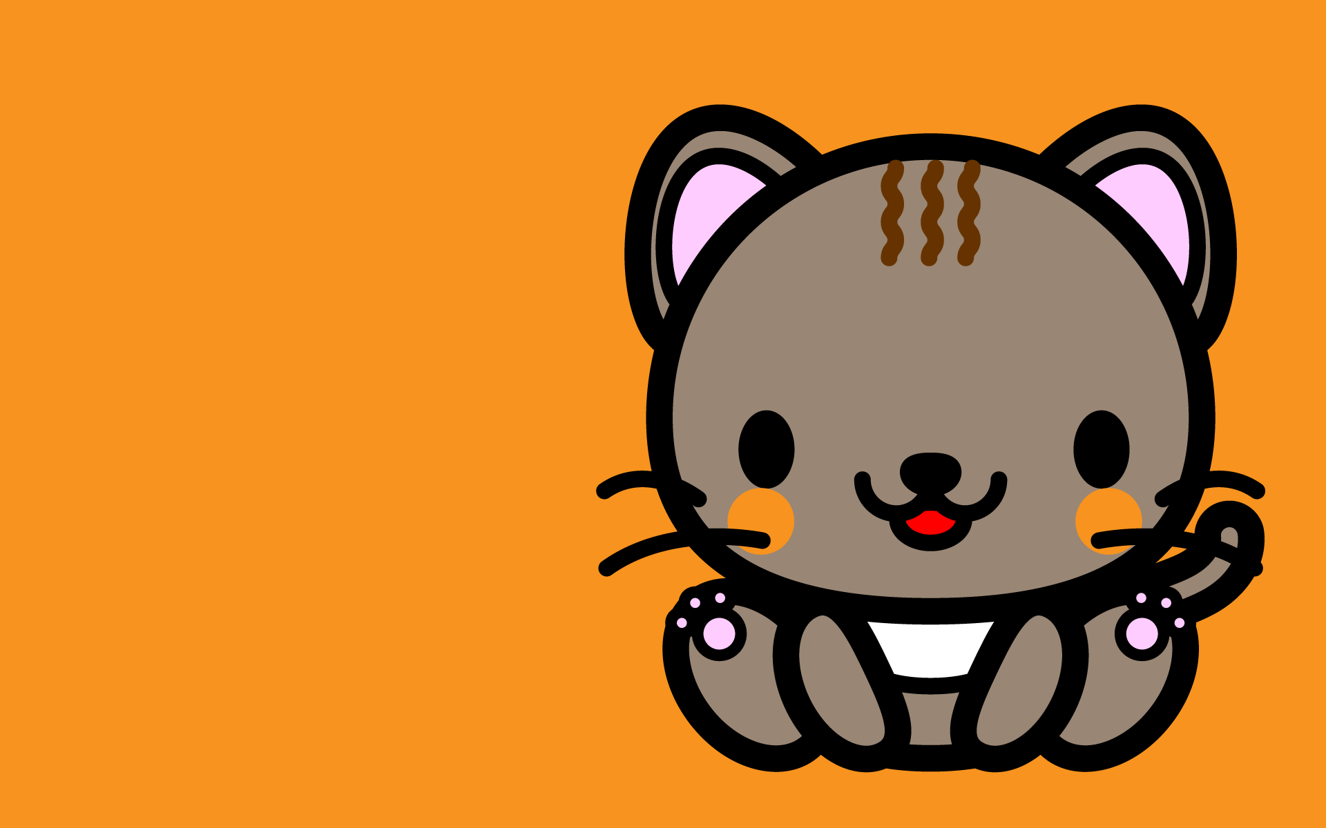 かわいい座り猫壁紙 Android の無料イラスト 商用フリー オイデ43