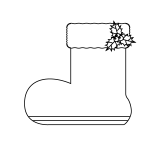 シルエットでかわいいクリスマスプレゼントブーツ 長靴 の無料イラスト 商用フリー オイデ43