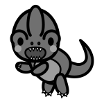 塗り絵に最適な白黒でかわいい恐竜の無料イラスト 商用フリー オイデ43
