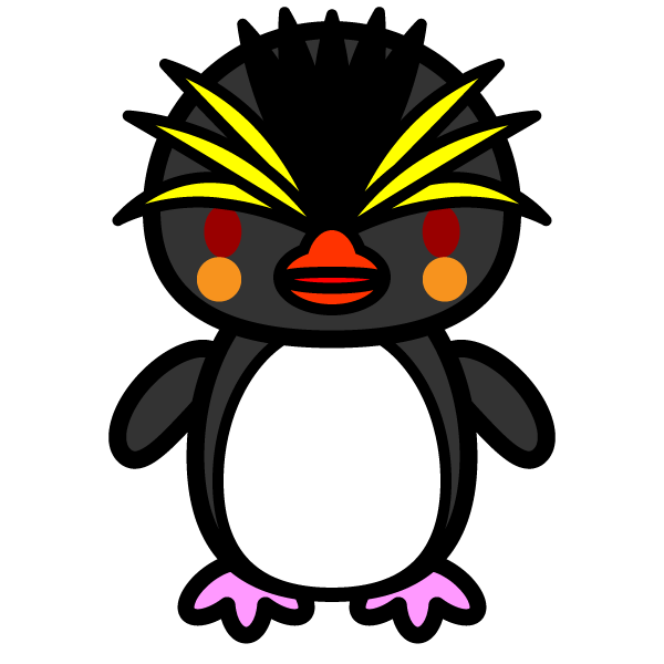 かわいいイワトビペンギンの無料イラスト・商用フリー