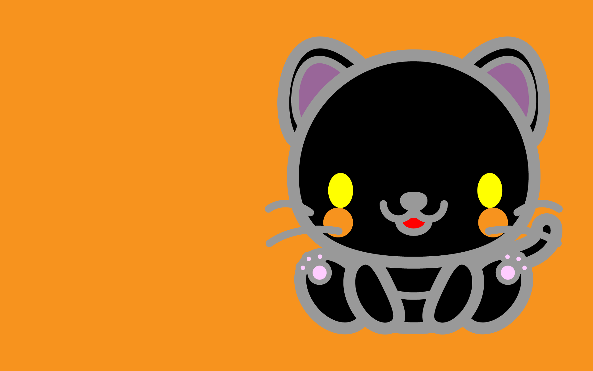 かわいい座り黒猫壁紙 Pc の無料イラスト 商用フリー オイデ43