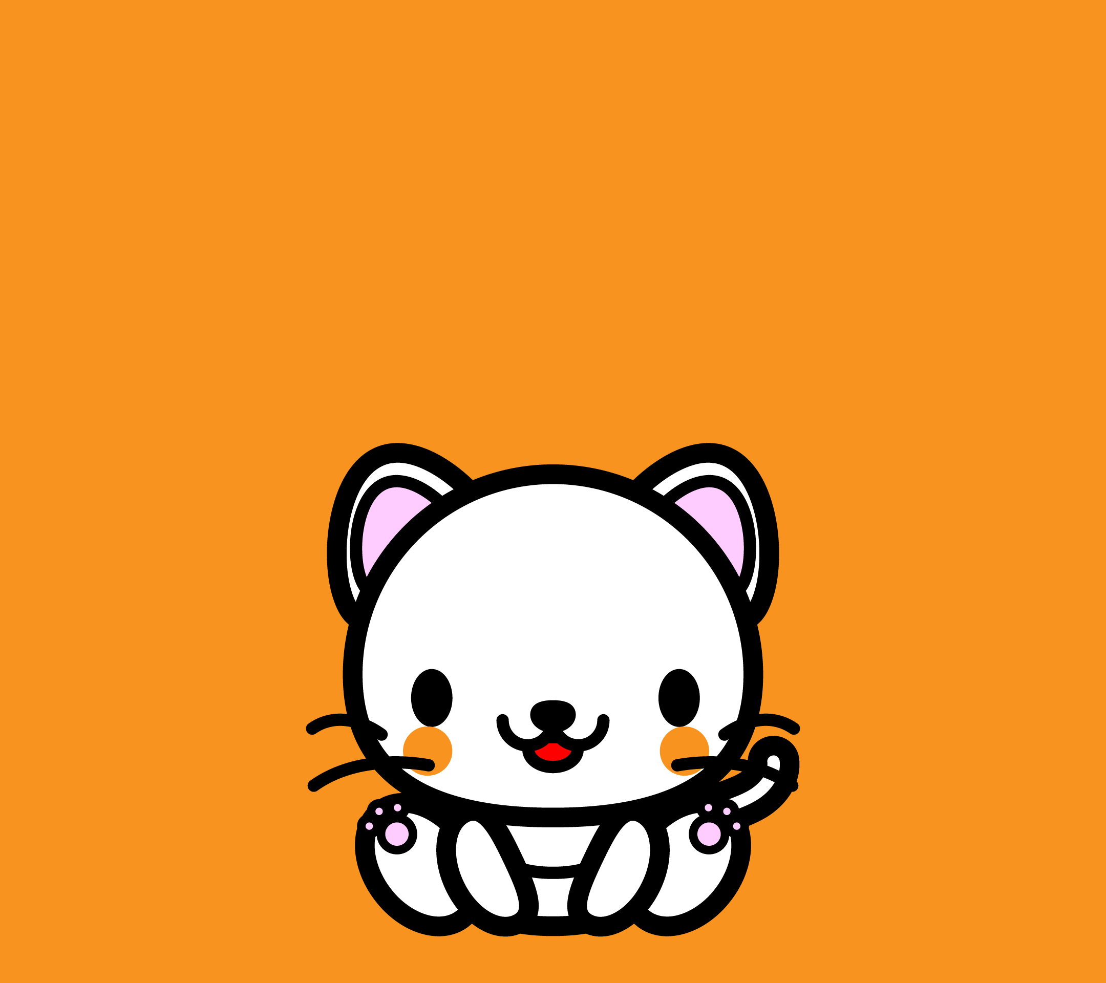 かわいい座り猫壁紙 Android の無料イラスト 商用フリー オイデ43