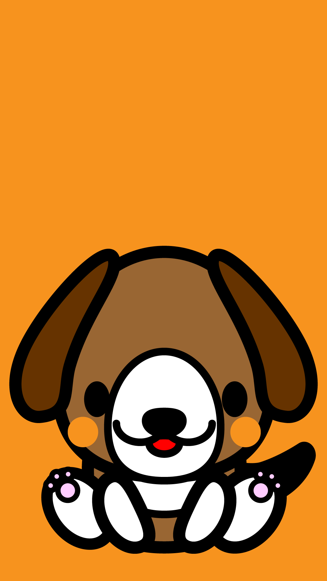 かわいい座りビーグル犬壁紙(iPhone)の無料イラスト・商用フリー