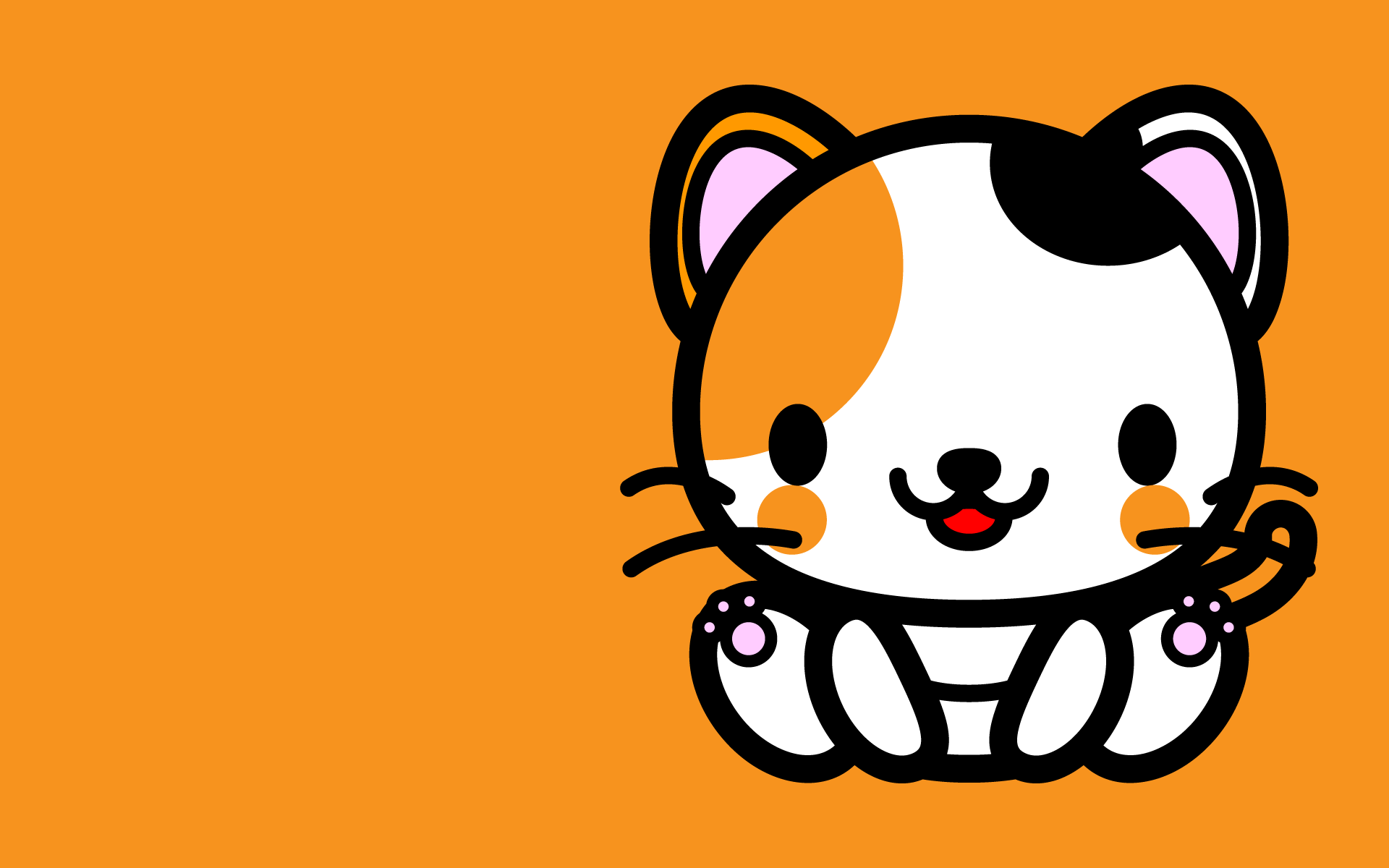 かわいい座り三毛猫壁紙 Android の無料イラスト 商用フリー オイデ43