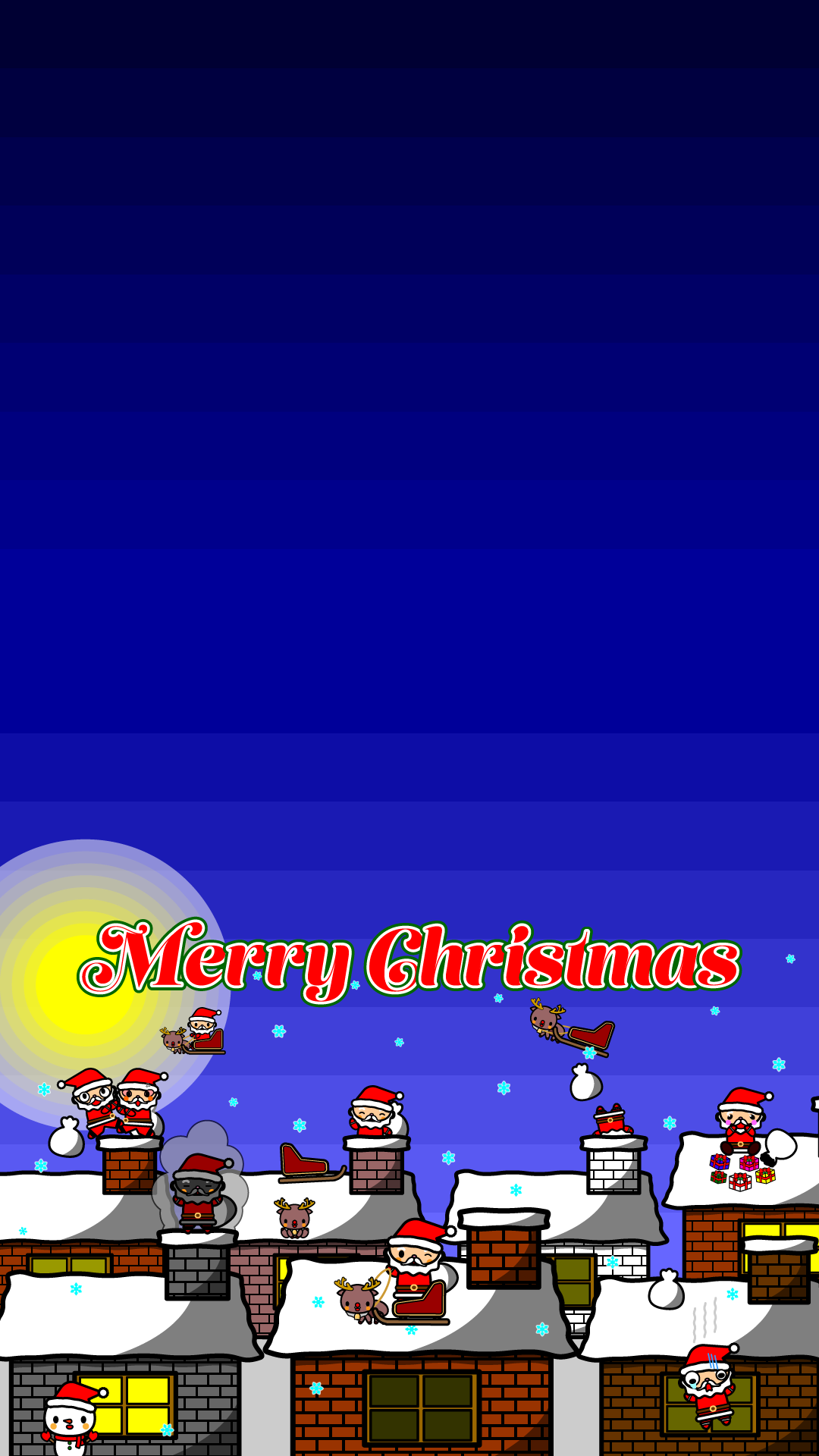 かわいいメリークリスマス壁紙(iPhone)の無料イラスト・商用フリー
