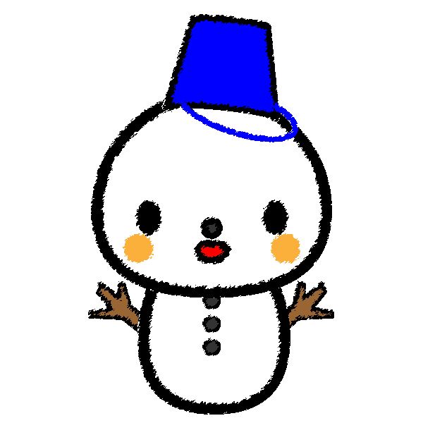 手書き風でかわいい雪だるまの無料イラスト・商用フリー